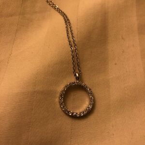 Infinity circle silver necklace